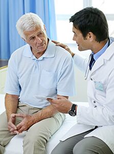a patient with prostatitis at a specialist appointment